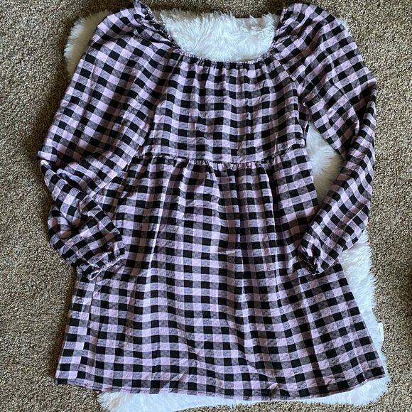 Wild Fable Black & Purple Checkered Dress Size Medium NEW With Tags - Picture 5 of 10